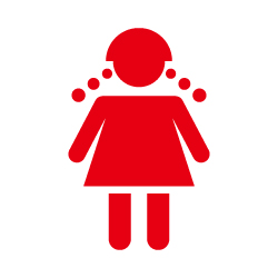 女子トイレのピクトサイン 幼稚園向けピクト